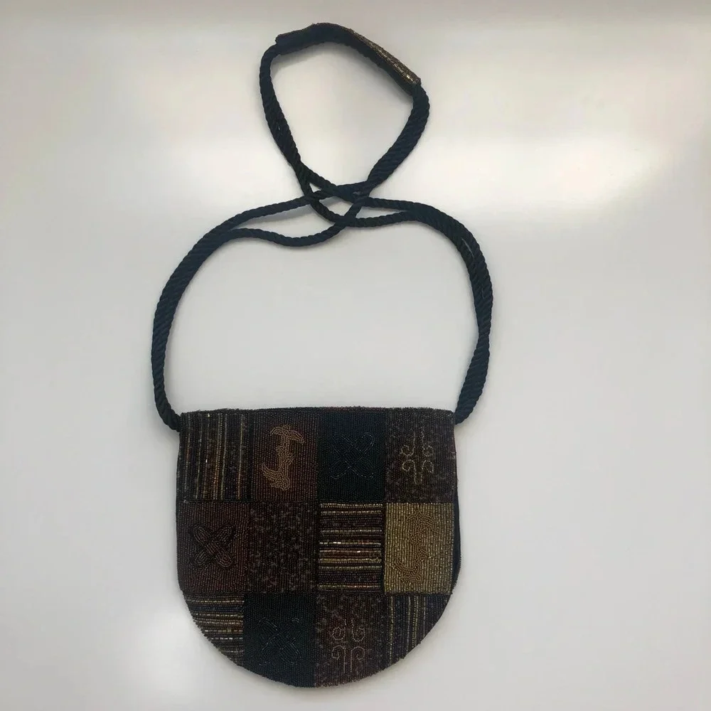 Vintage 70s Heaven Beaded Crossbody Bag